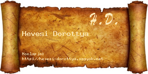 Hevesi Dorottya névjegykártya